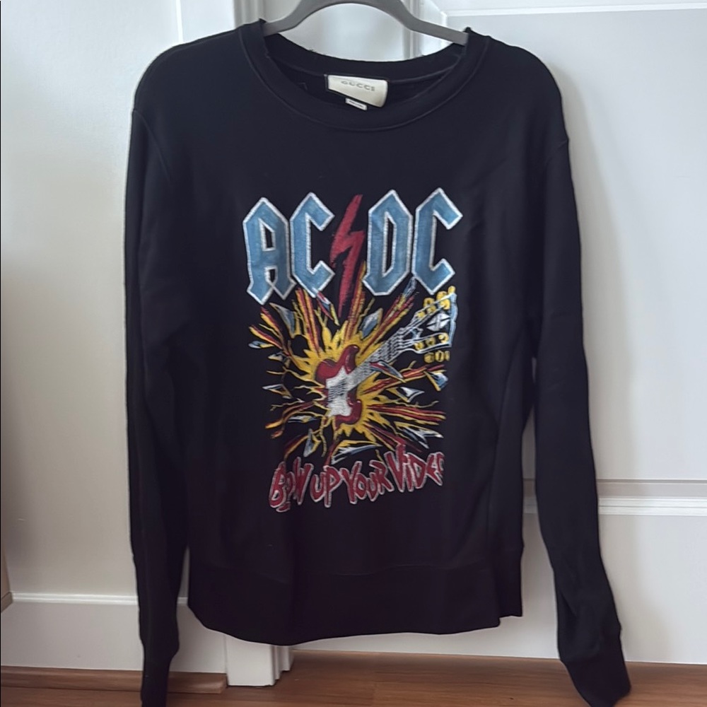 GUCCI AC/DC Graphic Black Sweatshirt